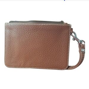 Dooney & Bourne Wrislet Chocolate Brown, Zipper Closure, Attached Keyring  NWOT